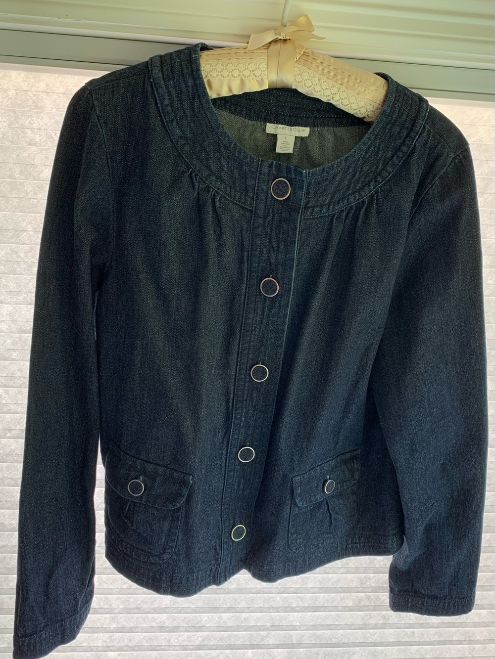 Charter Club Blue Denim Jacket Size L - Picture 3 of 10